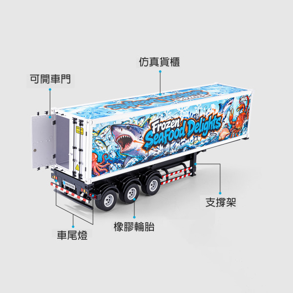 1:18 SCANIA 770S拖車貨櫃（搭配1501） ｜ 🐶 狗狗雞 🐔